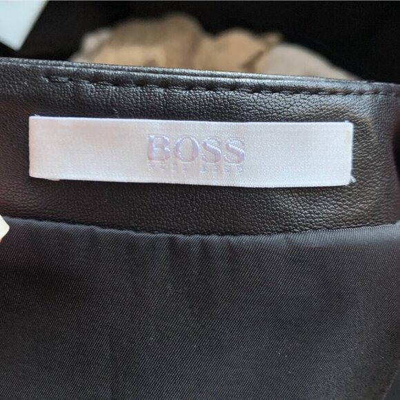 Hugo Boss Black Lambskin Leather Pencil Skirt Womens Size 4 - Picture 5 of 12